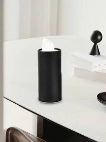 1/2/5 Stücke 16cm lange einfarbige zylindrische Taschentuchbox, kreative Papierhandtuchhalter für Zuhause, geeignet für Badezimmer, Küche, Wohnzimmer - Schwarz - Übersicht 4