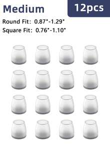 12个装硅胶椅腿地板保护垫，磨砂防滑椅腿套，底部带毛毡，防刮擦、降噪，圆形家具垫，适用于家庭和商业用途 - 淺灰色 - 查看 13