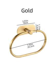 Fashionable Towel Ring And Towel Rack Hooks, Stainless Steel Material, No Drilling Required, Non-Damaging Wall Installation, Available In Gold, Black And Silver Colors; Also Suitable For Hanging Clothes And Scarves, Ideal For Bathroom, Kitchen, Bedroom, Dorm, Restroom, Closet And Other Spaces. - Gold - View 15