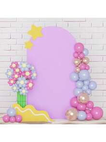 1pc Spandex Halloween Christmas Arch Decor Backdrop Cloth, Wedding Arch Cover, Party Banner, Fits Arch Frame, Double-Sided Elastic Canopy Backdrop For Wedding, Birthday Party, Garden, Outdoor Ceremony - Multicolor - View 6