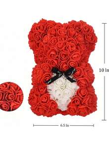 1pc Realistic Rose Bear, Romantic Rose Bear Made Of PE Foam, Romantic Foam Flower Gift For Valentine's Day, Birthday Or Anniversary, Suitable As Creative Valentine's Day Gift For Girlfriend, Mother's Day Gift, Christmas Gift, Teacher's Day, Graduation Gift, Artificial Eternal Rose Bear - Multicolor - View 16