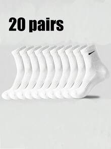 5/10/20 Pairs Men's Casual Socks, Mid-Calf Socks, White Socks, Winter Socks, Black Socks, Comfortable, Casual And Athletic Styles Available - Multicolor - View 6