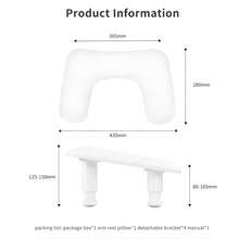 Two Hands Nail Art Hand Pillow Height Adjustable Removable Stand Tilt Design Manicure Desk Hand Rests Portable PU Hand Cushion - U2 白色 - 查看 4