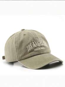 1pc Vintage Casual Fashion Baseball Cap, Unisex. The Cap Features Letter Print, Distressed Wash Effect, With Subtle Retro Feel, Embroidered Letter Detail And Reinforced Curved Brim, Adjustable And Comfortable, Breathable And Lightweight. - Blue - View 5