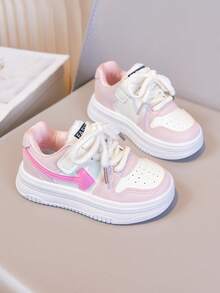 2026 Spring/Autumn New Kids' Casual Sneakers, Non-Slip Soft Sole, Soft Leather Upper, Breathable - Pink - View 4