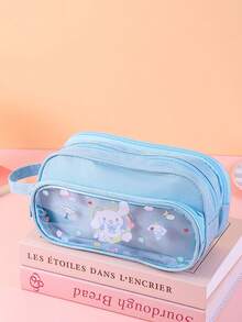 1pc Cartoon Sanrio Pencil Case, Large Capacity Multi-Layer Dirt Resistant Pencil Case, Kulomi, Yuguigou Stationery Bag