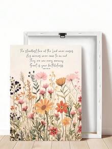 1pc Christian Scripture Wall Art, Psalm 136:1 Bible Verse Wildflower Rustic Religious Poster, Suitable For Bedroom,Living Room,Kitchen,Wall Arts,Wall Decor,Home Decor,Room Decor, Canvas Wall Art, Posters, Wall Art With Frame, Optional Frame ﻿ ﻿ - Multicolor - View 23