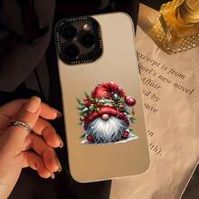 Funda de espejo para teléfono con temática navideña de Papá Noel. Funciona también como espejo y es compatible con  17,  16 Pro Max,  15 Pro Max,  13 y  12. Fabricada en TPU, ofrece protección contra golpes y caídas. Un regalo maravilloso para familiares, amigos, reuniones navideñas, parejas y perfecta para Navidad, cumpleaños o cualquier ocasión festiva. - luna blanca - Ver 1