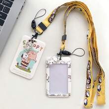 SNOOPY 1件装史努比卡通旅行系列证件卡挂绳套装，适用于学生餐卡、门禁卡、公交卡、包包配件，也是生日礼物、节日礼物、学习用品和返校礼物的绝佳选择（休闲风格） - 彩色 - 查看 5