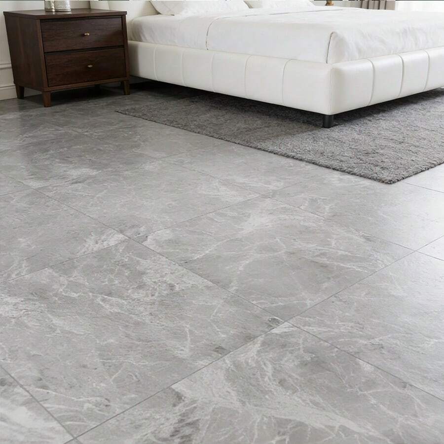 MORCART Peel-And-Stick Floor Tiles - 10 Pieces, 30cm X 30cm Vinyl Flooring - Removable Self-Adhesive Tile Stickers Suitable For Bathrooms, Kitchens, Bedrooms, And Living Rooms.(Grey) - 灰色 - 查看 1