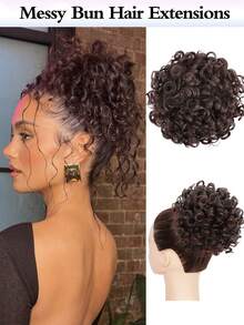 Messy Bun Elastic Drawstring Loose Wave Curly Hair Buns HairPiece Synthetic Hair Bun Hair Extensions Party For Women Daily Use - Multicolor - View 17