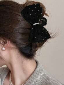 1pc Women's Double-Layer Rhinestone Butterfly Hair Claw Clip, Solid Color, Elegant & Sweet, Suitable For Campus, Party, Prom And Daily Wear, Butterfly Elegant Hair Clip, Winter Hair Accessory