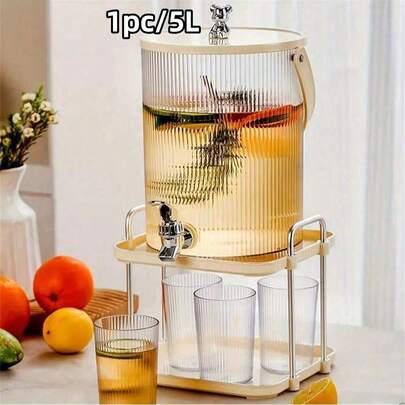 5000ml Extra Large Capacity Beverage Dispenser With Spigot - Heat Resistant Clear Drink Dispenser, Suitable For Parties, Family Gatherings, Weddings And Summer/Winter Beverages, Suitable For Home And Kitchen Use, Gifts, Can Be Used As Ice/Hot Bucket/Beverage Cooler Bucket, Parties, Birthday Decorations, Suitable For Outdoor, Camping, Friends Gathering, Halloween, Christmas