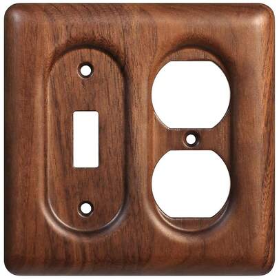 Decorative Outlet And Light Switch Covers Solid North American Walnut Plug Plate And Single Toggle Wall Plates For Rustic Contemporary Interiors,Toggle/DuplexCombo