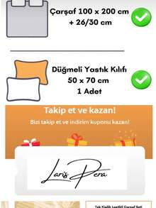 Single Fitted Sheet Set – 100% Cotton – Includes 1 Elastic Fitted Sheet (100x200 Cm) & 1 Pillowcase (50x70 Cm) – Soft, Breathable & Durable Bedding Set – Made In Turkey