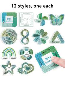 12 piezas de pegatinas sensoriales Fidget, pegatinas sensoriales texturizadas para ayudar a aliviar la ansiedad en el aula para niños con TDAH o ansiedad, adecuadas como regalos de cumpleaños o recompensas en el aula para niños - Multicolor - Ver 2