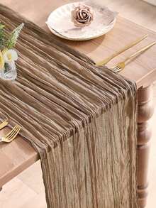 1/2/3/5件装波西米亚风纱布桌旗，优雅纯色桌布，90*180/90*340厘米长款纱布桌布，浪漫桌旗，适用于婚礼招待会、新娘送礼会装饰、婴儿派对用品、生日派对装饰用品、桌面装饰、餐桌装饰、婚礼装饰、房间装饰、家居装饰、节日派对装饰、椅子装饰、梳妆台装饰、春季派对用品 - 彩色 - 查看 11