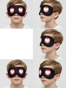 Set de 5 antifaces para dormir con estampado de dibujos animados, adecuados para niños de 3 a 10 años, personalizados, protección ocular, para dormir, tomar siestas, viajar - Multicolor - Ver 12