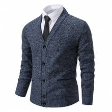 Men Sports Cardigans - 6631 Blue - View 2