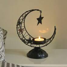 Queimador de Incenso de Metal em Formato de Lua Crescente, Difusor de Aroma de Mesa Dourado para Sala de Estar, Decoração Árabe do Oriente Médio, Adequado para Decoração de Sala de Estar, Ramadã - Multicolorido - Visão 5