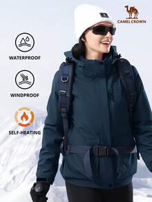 CAMEL CROWN Women's Lightweight Waterproof Rain Jacket, Zipper Windbreaker Suitable For Hiking