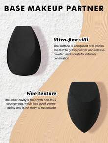 39pcs Makeup Brush Set Including 20 Soft-Bristle Makeup Brushes: Powder Brush, Blush Brush, Contour Brush, Foundation Brush, Nose Highlighter Brush, Eye Shadow Brush, Eyebrow Brush, Lip Brush, Detail Brush + 6 Different Shape Makeup Sponges For Liquid Makeup, 6 Triangle Powder Puffs, 3 Mini Makeup Sponges, 1 Hair Band, 2 Wrist Bands, 1 Makeup Brush Cleaning Bowl - Black - View 12