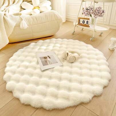 1pc Plush Rectangular MinimalistCamel Color Cozy Fluffy Soft Cleaning-Friendly Decorative Carpet, Suitable ForBedroom, Living Room, Sofa, CoffeeTable, Walk-In Closet, Vanity Area,Futon, And Tea Room