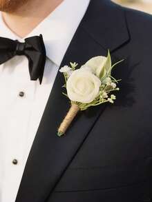 1pc/6pcs Elegant Rose Boutonniere, Suitable For Groom And Groomsmen At Weddings, Rustic Autumn Country Weddings And Formal Events - Boutonniere - View 7