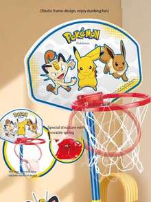 Pokemon Pikachu Version Vertical Adjustable Lifting Basketball Hoop 103-136CM Cartoon Character Pokemon Stand Rack Outdoor Indoor Ball Sport Backboard Rim Shoot Toy