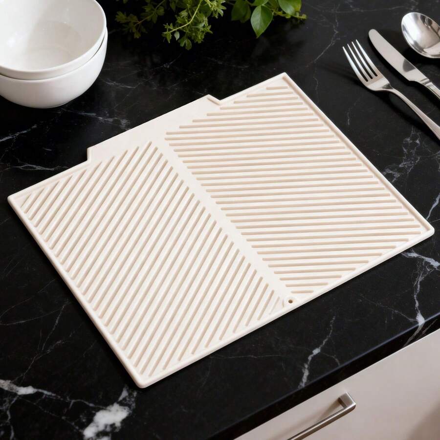 Alfombrilla de silicona para secar platos, esterilla plegable para escurrir ollas, esterilla de drenaje antideslizante y de secado rápido, esterilla resistente al calor para encimera de cocina, accesorios de cocina para encimera - Multicolor - Ver 1