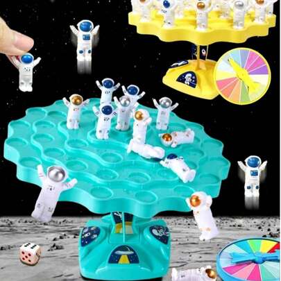 双人平衡宇航员棋子玩具，适合竞技对战，带有随机惩罚机制（适合万圣节、圣诞节等节日，与亲朋好友共度欢乐时光），情侣浪漫游戏