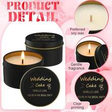 8 Pcs Bridesmaid Proposal Gifts Smells Like You're In The Bridal Party Candles Bridesmaid Gifts Natural Soy Wax Candles For Best Friends(Black,Retro) - ColorF - 查看 3