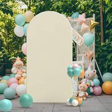 1pc Spandex Halloween Christmas Arch Decor Backdrop Cloth, Wedding Arch Cover, Party Banner, Fits Arch Frame, Double-Sided Elastic Canopy Backdrop For Wedding, Birthday Party, Garden, Outdoor Ceremony - Multicolor - View 3