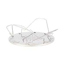 2PCS Foldable 4 Slice BBQ Toaster Tray Bread Toast Rack Grill Outdoor Camping UK - Silver - View 3