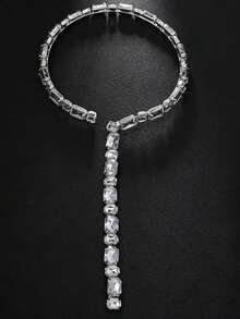 1 pièce Nouveau collier à franges, chaîne ras-du-cou de style personnalisé, collier de bijoux polyvalent - Argent - Voir 2
