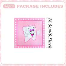 1/10/12/20/81 piezas Suministros para fiesta con tema del primer diente, incluye platos de papel con diente rosa de 7/9 pulgadas, vasos de papel, servilletas, cajas de palomitas, pegatinas para botellas de agua, mantel, nuevo juego de vajilla para fiesta del primer diente, decoraciones para fiesta del primer diente, juego de vajilla desechable para fiesta de revelación de género, juego de vajilla desechable para fiesta de 1er cumpleaños - Multicolor - Ver 9