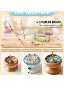 第三代 2支/4支装不锈钢大眼弯针，珠宝制作串珠针，适用于串珠旋转器，DIY串珠珠宝工具串珠旋转针