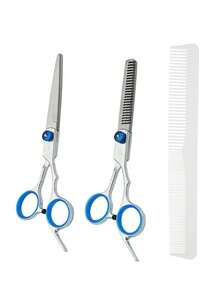 3pcs Professional Hair Clipper & Trimmer Set - Stainless Steel Black Gold Hair Clipper Set With Styling Comb, Ergonomic Design Salon-Grade Home Haircutting Tool, Perfect Gift For Stylists - Silver - View 10