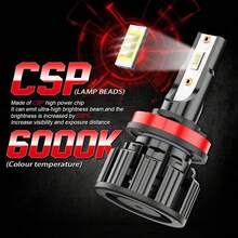 CHUSYYRAY H11+H11 LED Headlight Bulbs Kit Hi/Low Beam Super Bright Brightest 6000K White - 1 - 查看 3