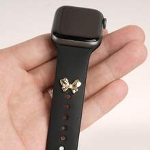 1pc Metal Simple Bow Strap Charms Decorative Nails,For Apple Watch Band Series Accessories ,For Galaxy Watch Strap Charm - Multicolor - View 2