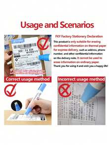 1/2pcs Security Privacy Protection Thermal Paper Eraser, White Tip, Seamless Eraser, Bill Information Cleaning Tool, Suitable For Credit Cards, Bank Cards, Telephone Bills, Courier Shipping Labels, Household Essential,Secure Privacy Protection Thermal Paper Eraser, White Tip, Seamless Eraser, Bill Information Cleansing Tool For Credit, Apply To Bank Cards, Phone Bills, Express Shipping Labels, Essential For Family - Multicolor - View 7