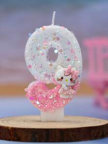 创意数码蜡烛，三丽鸥卡通生日蛋糕蜡烛。生日派对装饰，0-9岁数码蛋糕，甜点桌装饰插片，场景装饰 - 彩色 - 查看 17