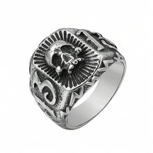 European And American Fashion Ring 13 Fashion Unisex Stainless Steel Ring Band US Size 1PC Gift For Dad, Colleague, Friend - Black - View 13