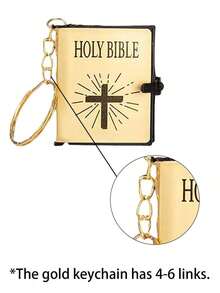 1PC/3PCS/6PCS Book Bible Keychain Bulk Christian Keychain Car Keychain Miniature Book Ring Souvenir Gifts,These Book Keyring Is Novel And To Look, Its Book Can Your Good Wishes To Your Families And Friends,Party Gifts, Halloween Gifts, Feedback Gifts, Suitable Sending To Your Parents, Children, Friend School Car Accessories Cute Goth Y2k - 彩色 - 查看 8