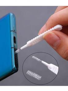 Cepillo de limpieza multifuncional para ducha, limpiador de poros y grietas, limpiador de puertos de teléfono y teclado - Blanco - Ver 1