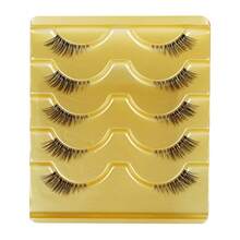 5 Pairs Wispy Cat Eye Faux Mink Lashes With Transparent Band, Natural Short Lash Appearance - Cat Eye Lashes - View 7