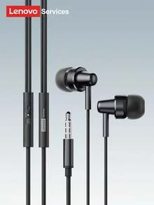 Lenovo 联想 YF21 有线耳机，Type-C 入耳式，HIFI 音质，防噪音，佩戴舒适，游戏和音乐皆宜，带麦克风线控，高品质 3.5mm 硅胶耳塞，适用于电脑和平板电脑 - 黑色 - 查看 12