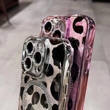 Fashion Glitter Plating Leopard Case For  16 15 11 12 14 13 Pro Max 16 Plus Magtic Magsafe Wom Girl's New Phone Cases.Christmas Accessories. - 紫色 - 查看 8