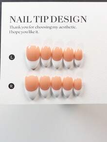 短款美甲贴片，10片装，纯手工制作，甜美少女美甲，短款，杏仁形，亚克力材质，适合女性和女孩在节日派对上佩戴，纯手工制作，可重复使用，包含1个迷你指甲锉和1个自粘标签。 - 彩色 - 查看 12
