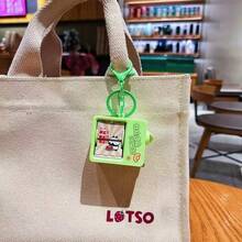 1个创意卡通翻页书钥匙扣，可旋转活动，可爱水豚动态设计，适合作为学生、朋友、汽车、背包、生日、派对礼物 - 彩色 - 查看 4